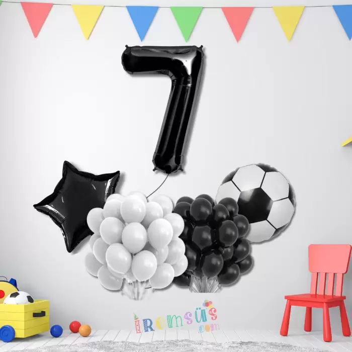 7 Yaş Doğum Günü Partisi Beşiktaş Tema Balon Süsleme Seti