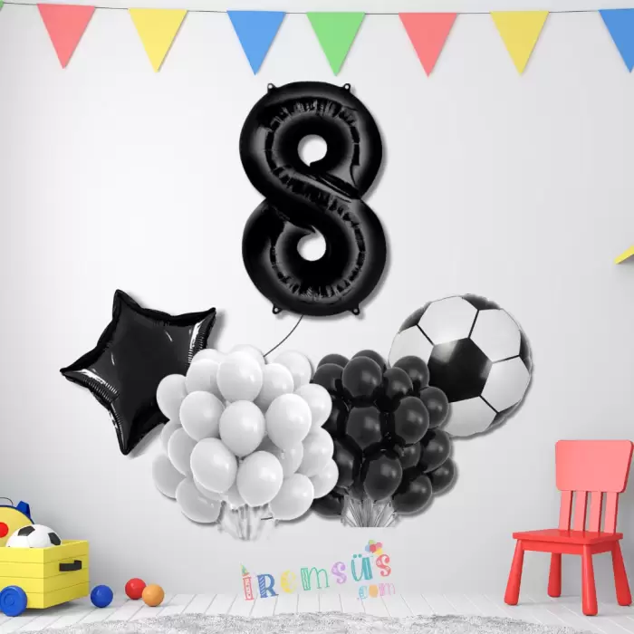 8 Yaş Doğum Günü Partisi Beşiktaş Tema Balon Süsleme Seti