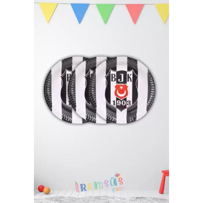 Beşiktaş Takımı Lisanslı Karton Tabak 8 li