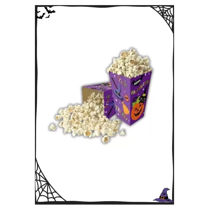 Cadılar Bayramı Happy Halloween Desenli Popcorn Mısır Kutusu 8li Cadılar Bayramı Süsleme