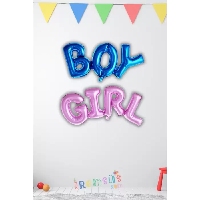 Cinsiyet Partisi BOY-GIRL Folyo Balon Set