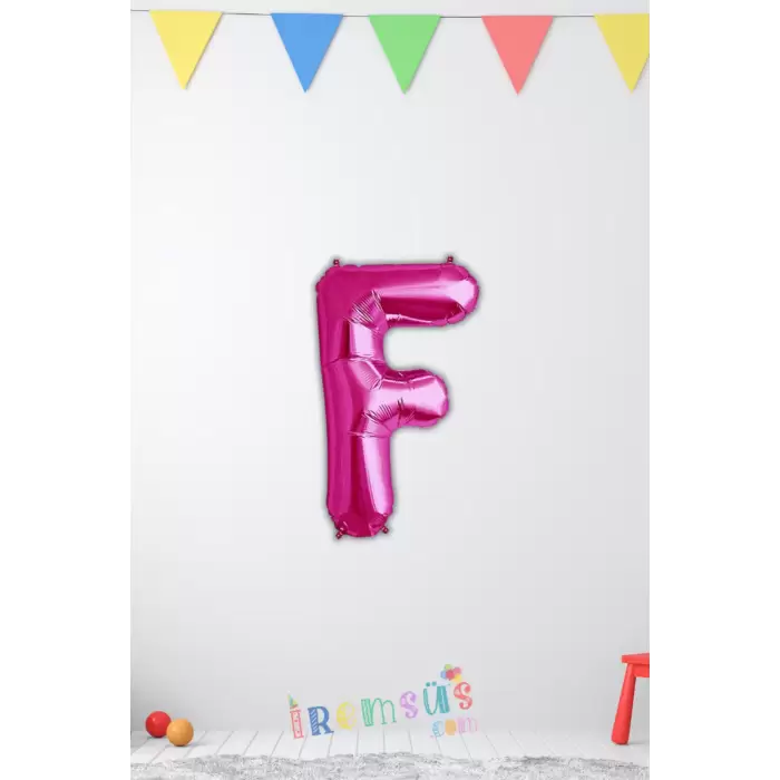 F Harfi Doğum Günü Pembe Renk Folyo Balon 16 36 Cm F Harf Folyo Balon Pembe Konsept