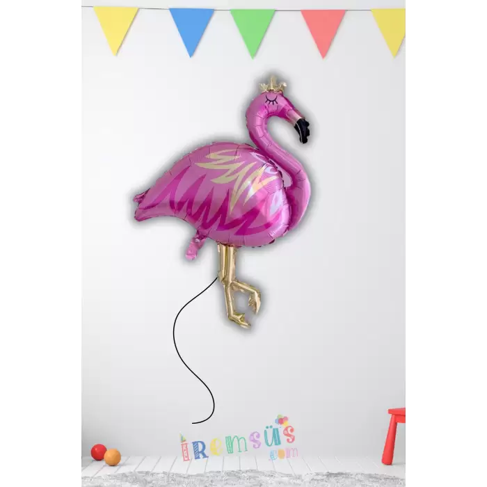 Flamingo Figürü Folyo Helyum Balon 100 cm Flamingo Doğum Günü Süsleme Balonu Hayvan Tema