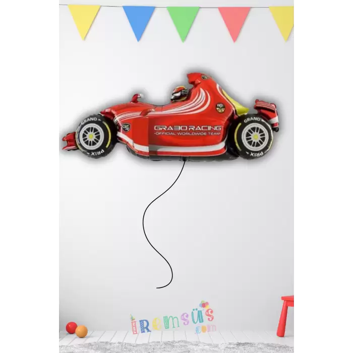 Formula 1 Arabası Figürü Folyo Helyum Balon 55*42 cm Formula Tema Süsleme Balonu