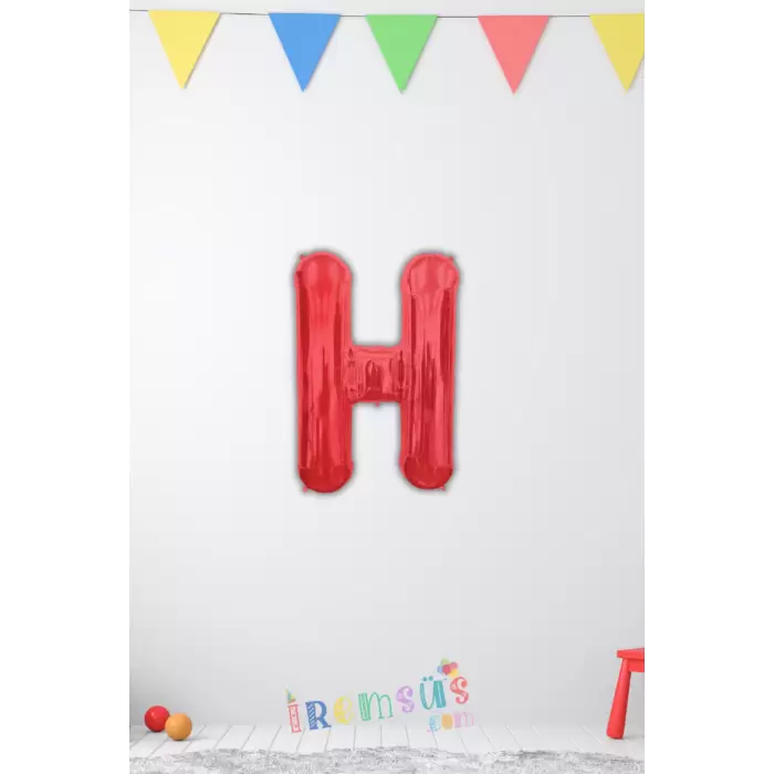 H Harfi Doğum Günü Kırmızı Renk Folyo Balon 16 36 Cm H Harf Folyo Balon Red Konsept