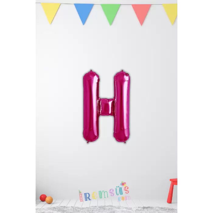 H Harfi Doğum Günü Pembe Renk Folyo Balon 16 36 Cm H Harf Folyo Balon Pembe Konsept