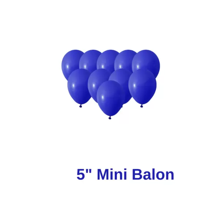 Lacivert Renkli Mini Pastel Ton Lateks Balon 20 Adet 5 Mavi Konsept Süsleme Balon