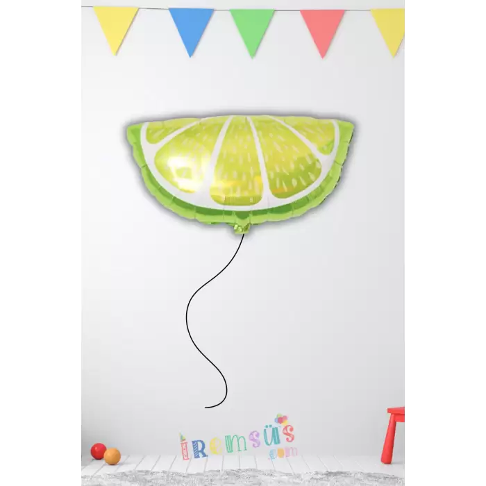 Limon Dilim Şekilli Folyo Helyum Balon 65*49 Cm Meyve Konsept Parti Balonu