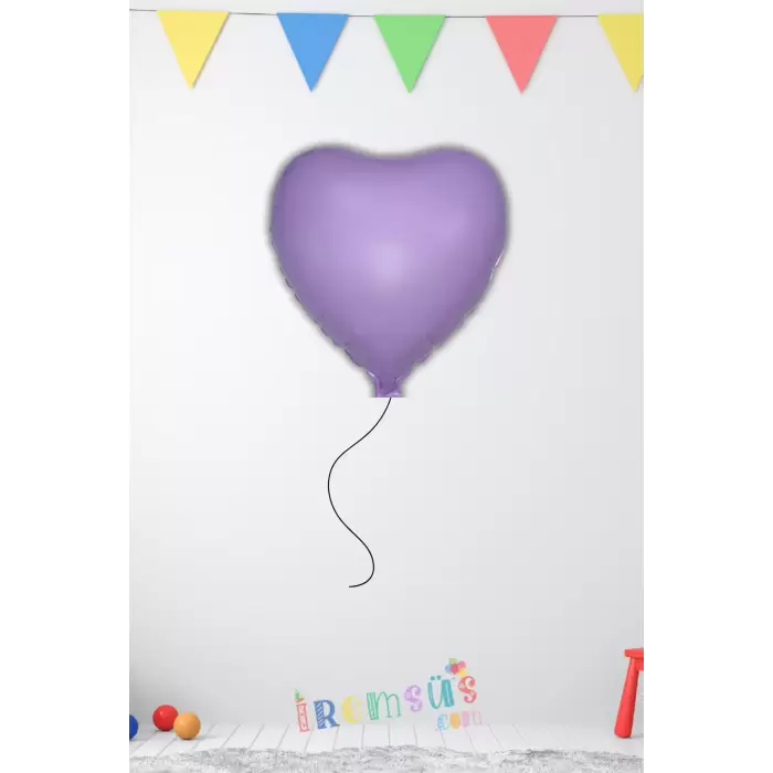 Makaron Lila Renk Konsept Folyo Kalp Balon 18 45 Makaron Renk Retro Konsept Balon