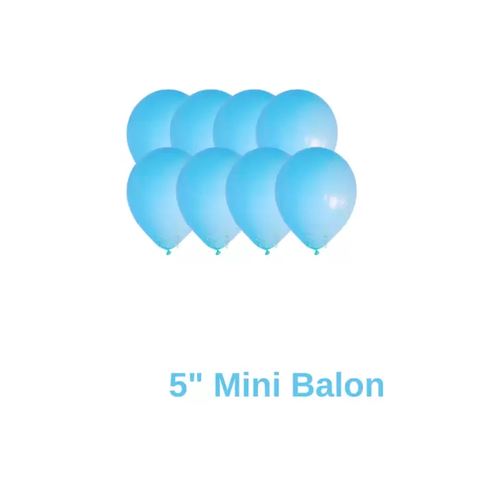 Mavi Renkli Mini Pastel Ton Lateks Balon 20 Adet 5 Mavi Konsept Süsleme Balon