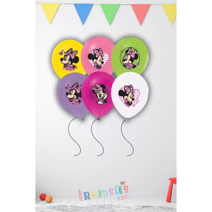 Minnie Mouse Baskılı Latex Balon Lisanslı 10 Adet