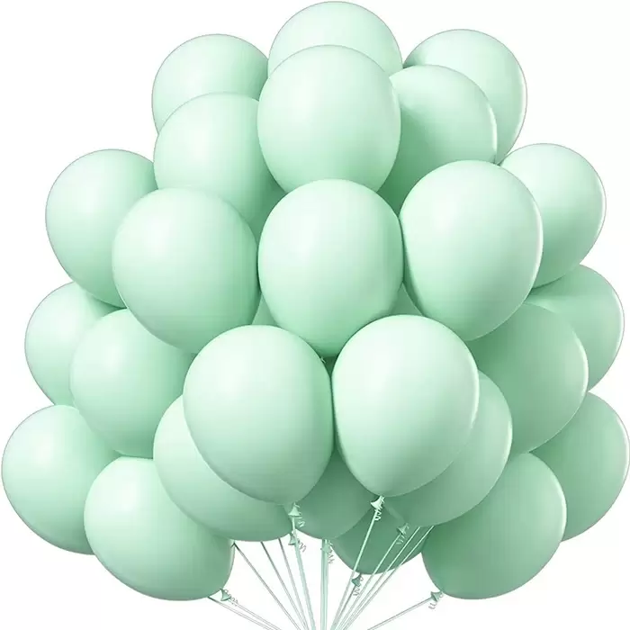 Mint Yeşili Renkli Pastel Lateks Balon 10 Adet 12 Yeşil Renk Balon Süsleme Balonu