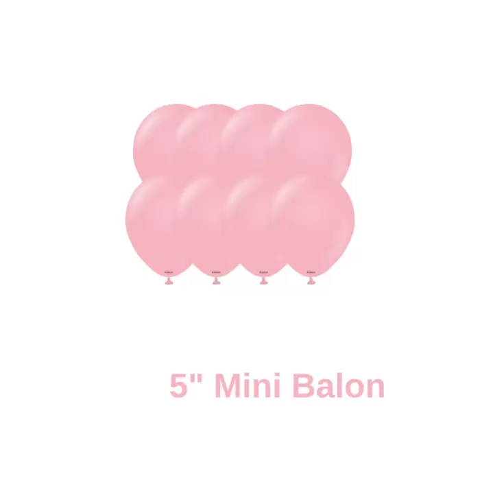 Pembe Renkli Mini Pastel Ton Lateks Balon 20 Adet 5 Pembe Konsept Süsleme Balon