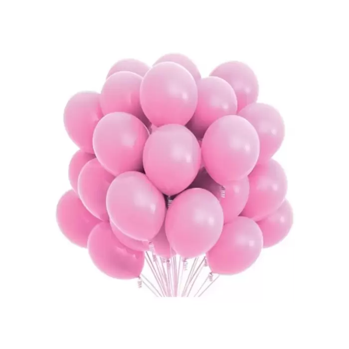 Pembe Renkli Pastel Ton Lateks Balon 10 Adet Pembe Konsept Doğum Günü Süsleme Balonu