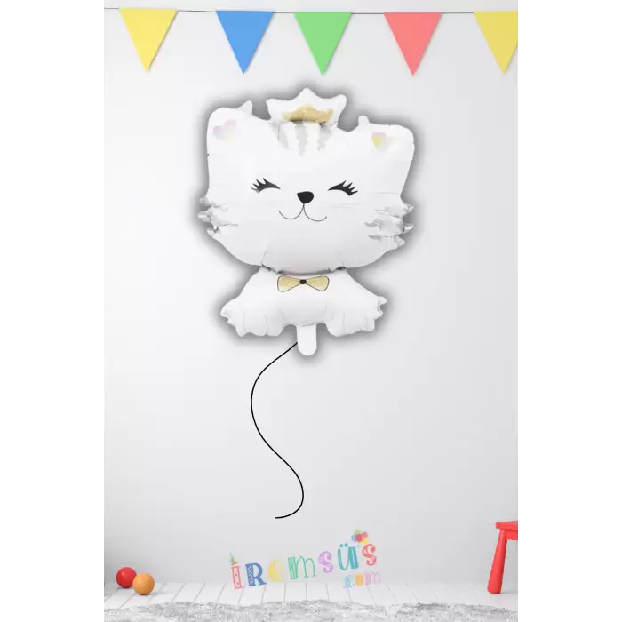 Sevimli Kedi Figür Folyo Helyum Balon 71*52 Cm Kedi Konsept Parti Süsleme Balonu