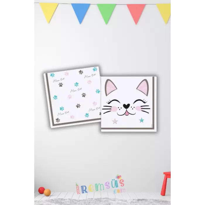 Sevimli Kedi Miss Cat Temalı Kağıt Peçete 16 Kişilik Sevimli Kedi Parti Süslemesi Miss Cat