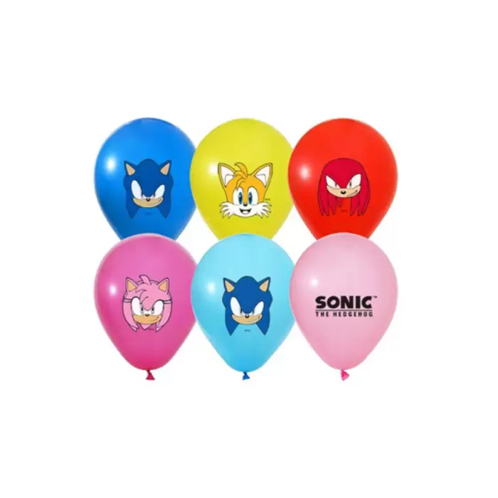 Sonic Boom Doğum Günü Partisi Baskılı Balon 10 Adet Sonic Doğum Günü Süslemesi