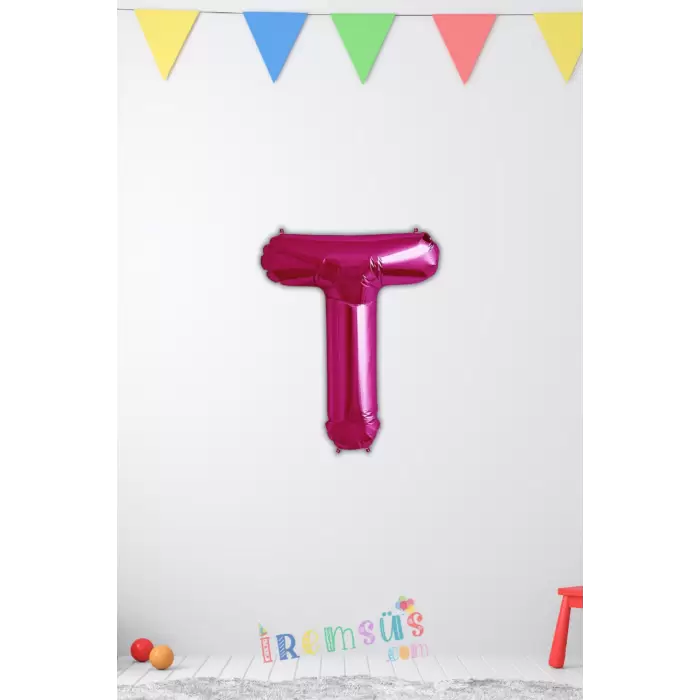 T Harfi Doğum Günü Pembe Renk Folyo Balon 16 36 Cm T Harf Folyo Balon Pembe Konsept