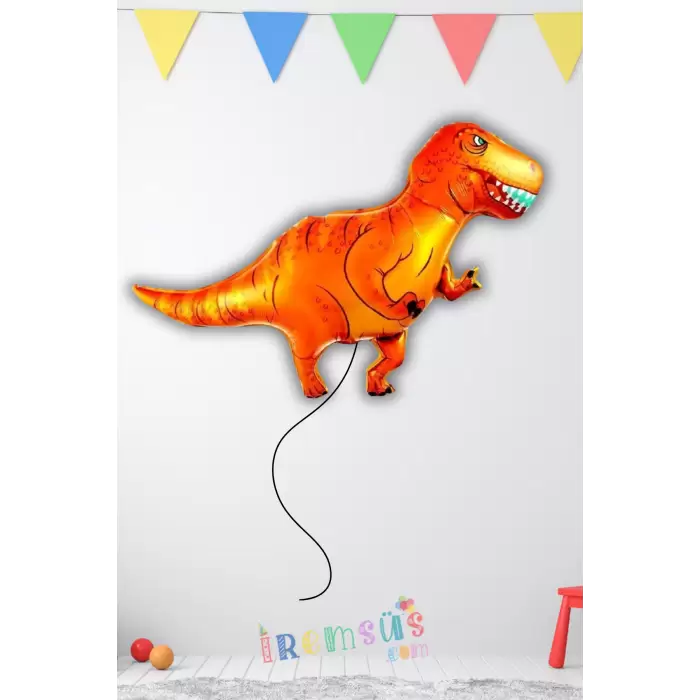 T-Rex Jurassic Dinazor Folyo Helyum Balon 41*104 cm Dinazor Konsept Parti Süsleme