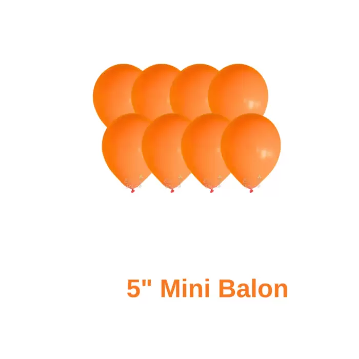 Turuncu Renkli Mini Pastel Ton Lateks Balon 20 Adet 5 Turuncu Konsept Süsleme Balon