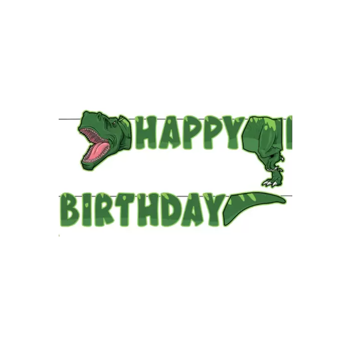 Vahşi Jurassic Doğum Günü PartisiHappy Birthday Banner Yazı 250Cm Dinazor Konsept Süsleme