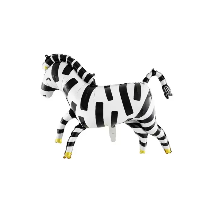 Zebra Şekilli Folyo Helyum Balon 92 cm Zebra Konsept Parti Balonu Safari Hayvan Figür Balon