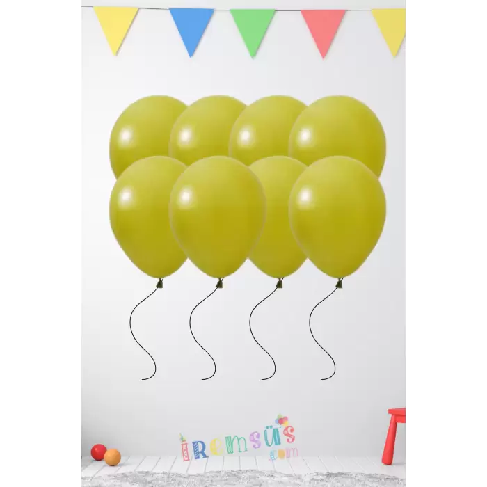 Zeytin Yeşili Renkli Pastel Lateks Balon 10 Adet 12 Yeşil Renk Balon Süsleme Balonu