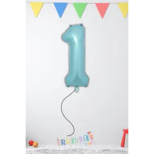 1 Yaş Doğum Günü Mavi Renk Folyo Helyum Balon 34 76 Cm 1 Yaş Folyo Balon