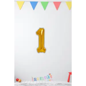 1 Yaş Doğum Günü Partisi Gold Renk Folyo Balon 16 36 Cm 1 Rakam Folyo Rakam Balon Altın Konsept