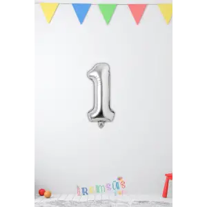 1 Yaş Doğum Günü Partisi Gümüş Renk Folyo Balon 16 36 Cm 1 Rakam Folyo Balon Silver Konsept