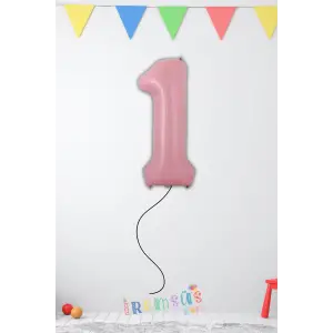 1 Yaş Doğum Günü Pembe Renk Folyo Helyum Balon 34 76 Cm 1 Yaş Folyo Balon