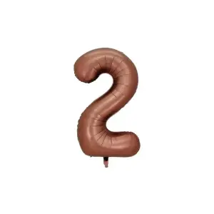 2 Yaş Doğum Günü Çikolata Renk Folyo Helyum Balon Rakam Folyo Balon Çıkolata Retro Renk