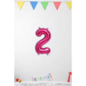 2 Yaş Doğum Günü Partisi Pembe Renk Folyo Balon 16 36 Cm 2 Rakam Folyo Balon Pembe Konsept