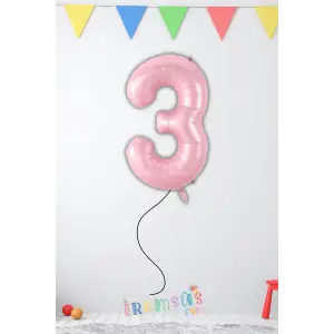 3 Yaş Doğum Günü Pembe Renk Folyo Helyum Balon 34 76 Cm 3 Yaş Folyo Balon
