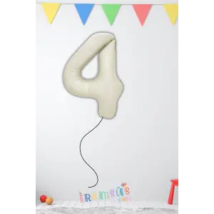 4 Yaş Doğum Günü Krem Renk Folyo Helyum Balon 34 76 Cm 4 Rakam Folyo Balon Balon Retro Renk