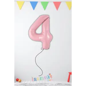 4 Yaş Doğum Günü Pembe Renk Folyo Helyum Balon 34 76 Cm 4 Yaş Folyo Balon