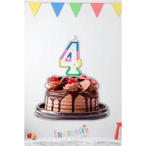 4 Yaş Rakam Renkli Mum