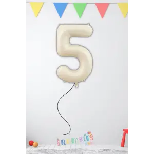 5 Yaş Doğum Günü Krem Renk Folyo Helyum Balon 34 76 Cm 5 Rakam Folyo Balon Balon Retro Renk
