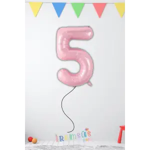 5 Yaş Doğum Günü Pembe Renk Folyo Helyum Balon 34 76 Cm 5 Yaş Folyo Balon