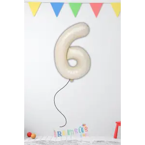6 Yaş Doğum Günü Krem Renk Folyo Helyum Balon 34 76 Cm 6 Rakam Folyo Balon Balon Retro Renk