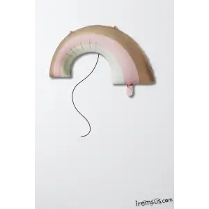 Retro Gökkuşağı Pembe Renk Figür Helyum Balon 81 cm Retro Konsept Folyo Balon Süsleme Rainbow