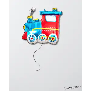 Tren Figür Folyo Helyum Balon 68*60 Cm Taşıt Konsept Folyo Figür Balon