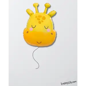 Zürafa Kafa Figür Folyo Helyum Balon 74 cm Zürafa Konsept Parti Balonu Safari Hayvan Figür Balon