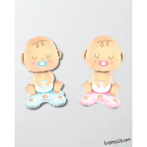 Cinsiyet Partisi Ayaklı Bebek Figür Folyo Balon Süsleme Seti Masaüstü Balon Seti 2 li