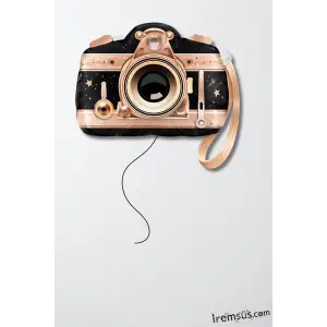 Fotograf Makinesi Figür Folyo Helyum Balon 65 Cm Camera Figür Balon