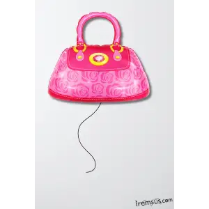 Pembe Çanta Folyo Helyum Balon 55 cm Pink Bag Folyo Balon