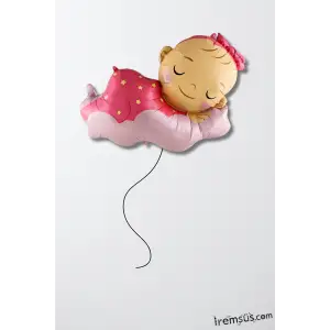 Uyuyan Bebek Figür Bebek Figür Pembe Renk 98 cm Bebek Figür Folyo