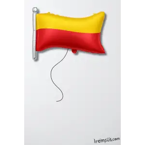 Sarı Kırmızı Bayrak Folyo Helyum Balon Parti Balonu 70 cm Sarı Kırmızı Konsept Doğum Günü Parti