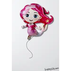 Deniz Kızı Figür Folyo Balon Helyum Balon 51*68 Cm Deniz Kızı Doğum Günü Partisi Balon