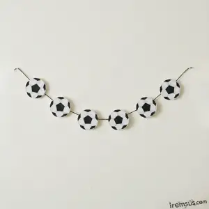 Siyah Beyaz Top Şekilli Dekoratif Banner 200 cm Doğum Günü Süslemesi